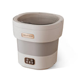 Garvee Mini Lavadora Portátil Plegable de 12L, Lavadora y Centrifugadora 2 en 1 con 3 Modos de Limpieza, Ultra Silenciosa 45dB Gris y Blanco - Gris Blanco