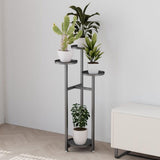 Garvee Soporte para plantas de metal Garvee con pies antideslizantes, estante para flores de esquina para interiores y exteriores, para jardín, balcón, sala de estar, diseño flexible y compacto - Negro