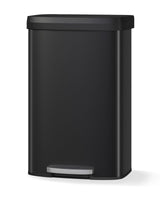 Garvee Contenedor de Reciclaje Metálico 21 Galones con Tapa Suave y Asa Trasera, Acero Inoxidable, Pedal Resistente para Cocina y Oficina, Plata, 21.1 Galones - Negro