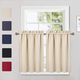 Garvee Verdunkelungsvolants para ventanas cocina sala dormitorio, aislamiento térmico, microfibra beige, 66x76.2cm, protección privacidad - Beige 26 x 30 Pulgadas