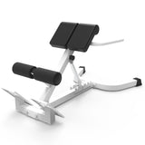 Garvee Silla Romana Ajustable para Casa, Banco Extensor de Espalda Multiángulo, Acero con Espuma, Soporta 159 kg, Base Plegable Antideslizante, Entrenamiento Abdominal - Blanco