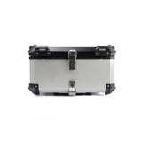 Garvee Top Case Moto 100L Aluminio Reforzado Universal Para Motos Y Scooters, Negro, Gran Capacidad