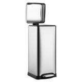 Garvee Bote de Basura de Acero Inoxidable Modelo LTM7-30L, 34×28×68cm con Pedal y Tapa Cerrada Húmeda, Cubeta Extraíble y Sellado de Aceite, Ideal para Cocina y Oficina, Color Acero Inoxidable - Plata