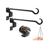 Garvee Colgador de Plantas Metálico Giratorio 30.5 Cm Negro Soporte de Pared para Jardín y Balcón 2 Piezas