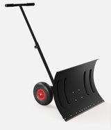 Garvee Pala de Nieve con Ruedas 51 cm Ajustable 5 Posiciones Mango Ergonómico Acero Polipropileno Antideslizante para Entrada y Patio - Negro