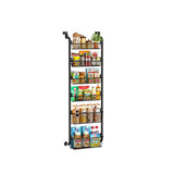 Garvee Organizador Colgante Puerta Estante Ajustable Especias Cesta Almacenamiento 6 Capas Baño Dormitorio Cocina - Negro