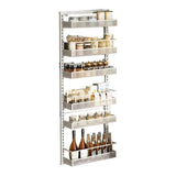 Garvee Organizador de cesta colgante de metal ajustable de 6 niveles para almacenamiento sobre la puerta para cocina, dormitorio, baño 44x16x126cm Blanco - Blanco