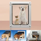 Garvee Puerta Abatible Para Mascotas, Segura y Silenciosa, 46x36cm, ABS Resistente, para Perros Medianos y Grandes, Entrada Libre, Compatible Con Mosquitero - Blanco