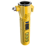 Garvee Torcia LED Multifuncione Ricaricabile Con Martello Di Sicurezza E Frangivetro Per Campeggio E Auto Giallo Compatto