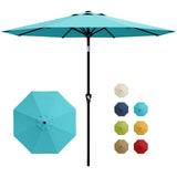 Garvee Parasol de Jardín 3m de Poliéster con Protección UV y Estructura de Hierro Reforzado - Azul Cielo