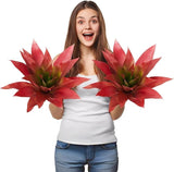 Garvee Planta Artificial Tequila 22 Hojas Rojo Hoja Realista Para Decoración Interior Y Exterior Hogar Jardín - Rojo
