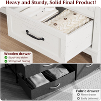 GarveeHome Cómoda de 6 Cajones para Dormitorio de Madera MDF con Patas de Metal Cajonera Grande Organizador Moderno 120 cm Blanco