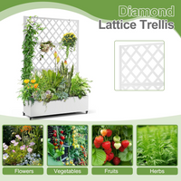 Garvee Maceta de Jardín con Trepadero y Protección de Visibilidad, Metal, 120x40x180cm, Verde, para Jardín y Terraza
