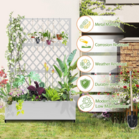 Garvee Maceta de Jardín con Trepadero y Protección de Visibilidad, Metal, 120x40x180cm, Verde, para Jardín y Terraza