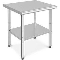 Garvee Mesa De Acero Inoxidable Para Cocina Y Taller Con Estante Inferior 76x61x89 Cm Plata