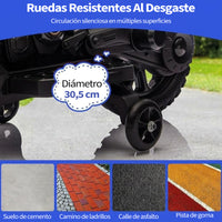 Garvee Moto Eléctrica Infantil 6V 4Ah, 3 Velocidades, Ruedas de Apoyo, Faros LED y Música, para Niños de 3 a 6 Años, 25 kg, Rojo