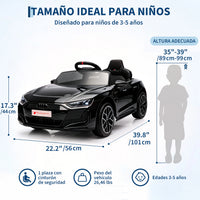 Garvee Coche Eléctrico Infantil con Licencia Audi, Batería 12 V 4,5 Ah, Doble Motor 390, Mando a Distancia, Marcha Adelante/Atrás, PP Ecológico, Negro