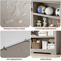 Garvee Estantería de Almacenamiento de MDF de 3 Niveles sin Puertas con Estantes Ajustables para Hogar y Oficina Gris