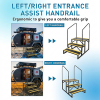 Garvee Escalera RV 3 Pasos con Barandilla Doble, Antideslizante, Acero, Portátil para Campers y Piscinas, Uso Interior y Exterior