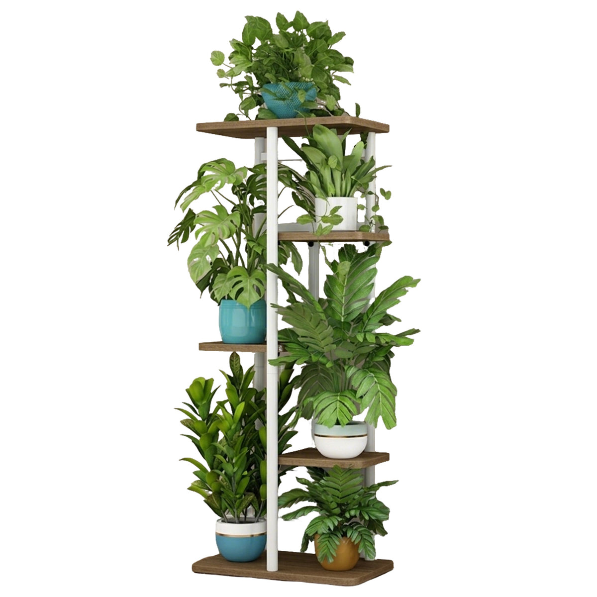 Garvee Soporte Para Plantas Estante Alto De Metal 5 Niveles Para Interiores Y Exteriores, Esquinero, Escalonado, Sala De Estar