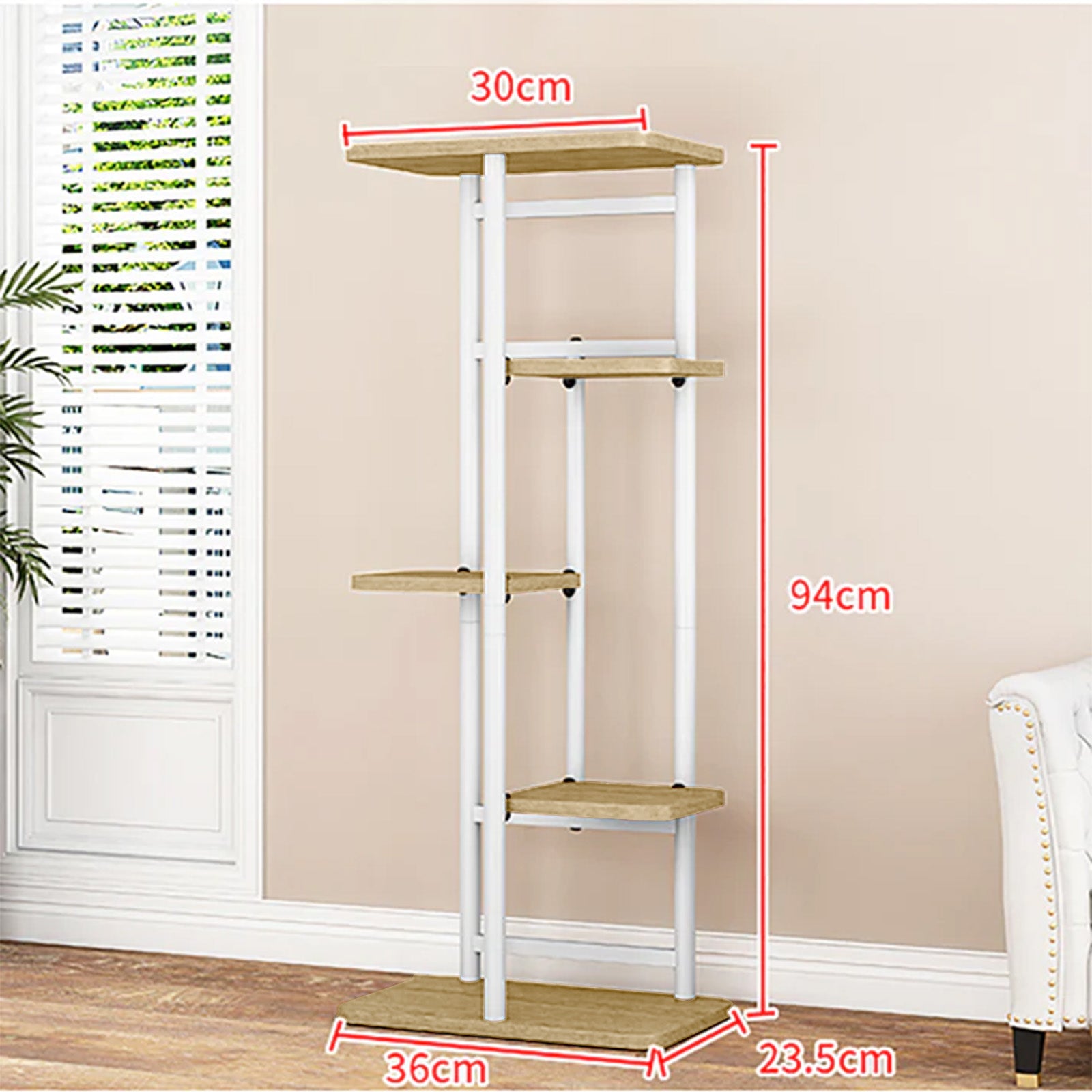 Garvee Soporte para plantas de metal Garvee de 5 niveles, soporte de macetas para esquina, estante de exhibición para interior y exterior, para sala de estar