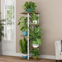 Garvee Soporte Para Plantas Estante Alto De Metal 5 Niveles Para Interiores Y Exteriores, Esquinero, Escalonado, Sala De Estar