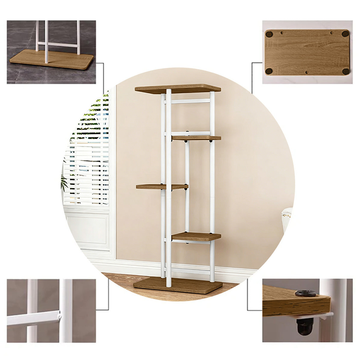 Garvee Soporte Para Plantas Estante Alto De Metal 5 Niveles Para Interiores Y Exteriores, Esquinero, Escalonado, Sala De Estar