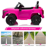 Garvee Jeep Eléctrico 12V 7AH, 4 Ruedas, Doble Tracción, Motor 390#, Asiento PP, Seguro Divertido, 3-6 años, Exterior, Rosa Fucsia