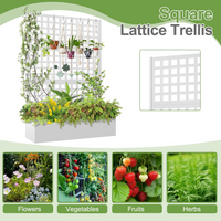 Garvee Maceta de Jardín con Trepadero, Metal, Patrón de Hojas, 120x40x180cm, Profundidad 30cm, Fácil Montaje, para Jardín y Terraza