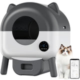 Garvee Arenero Autolimpiante Inteligente NEO-AE, Caja de Arena Automática con Control por App, Sistema Antiolores y Luces LED para Varios Gatos - Gris Oscuro - Gris