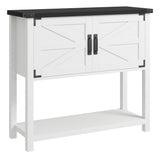 Garvee Mueble Recibidor Aparador Madera 2 Puertas Estante Abierto Para Cocina Salón Pasillo Blanco 80x36.1x86.1 cm - Blanco