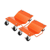 Garvee juego de 2 Dolly para ruedas de coche, Plataforma de acero reforzado, ruedas giratorias 360°, para SUV y camiones, capacidad 1360.8kg, Negro - Naranja