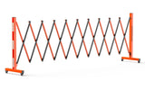 Garvee Barrera Extensible de Seguridad 335 cm Valla Portátil con 4 Ruedas y Reflectantes de Acero Q235 Naranja y Negro - Naranja & Negro/4