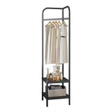 Garvee Perchero Esquinero de Metal con 2 Estantes, Diseño Moderno, Antióxido, Fácil Montaje para Hogar y Dormitorio - Negro