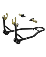 Garvee Soporte trasero para motocicleta estable, capacidad 204kg, altura ajustable, acero pulido antideslizante, negro/rojo, para taller - Negro