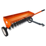 Garvee aerador de Césped de 102 cm con Púas de Acero Galvanizado, Barra de Remolque Ancha Ajustable, Neumáticos Neumáticos para Jardín y Granja