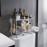 Garvee Organizador De Baño Sobre Inodoro 2 Niveles Sin Perforación Estante Almacenamiento Baño - Plata
