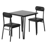 Garvee Juego De Mesa Comedor Para 4 Personas Con Sillas Tapizadas Cojín Grueso, Compacto Y Estable, MDF Y Metal, Ideal Para Espacios Pequeños Cocina - Negro