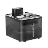 Garvee Trinkbrunnen Para Gatos 4.2L Ultra Silencioso Acero Inoxidable Batería 5000mAh Hogar LED - Negro