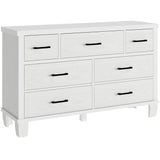 Garvee Cómoda 7 Cajones Estilo Vintage Blanco Madera para Dormitorio y Sala de Estar 130cm Blanca