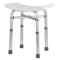 Garvee Banco de Ducha Ajustable Aluminio PE Asiento Ergonómico Antideslizante Personas Mayores, Discapacitados Baños, Espacios Residenciales Satinado Blanco