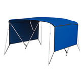 Garvee Cubierta para Bimini de 3 Arcos para Bote, Lona Marina Duradera, 2 Cortinas Laterales Removibles, Protección Solar, Marco de Aluminio 1 pulg, Fácil Instalación - Azul Real