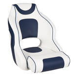 Garvee Silla de Mando Premium de PVC con Reposapiernas Integrado y Estructura Robusta para Capitanes en Viajes de Pesca de Larga Distancia Blanco y Azul - Azul & Blanco