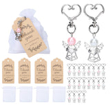 Garvee 60 piezas colgantes ángel guardián llaveros con bolsa organza y etiquetas kraft para bodas, navidad y cumpleaños