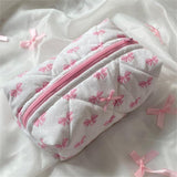 Garvee Bolsa De Maquillaje Con Lazo Rosa Bolsa De Cosméticos Floral Organizador Gran Capacidad Bolsa De Aseo De Viaje Para Mujeres Y Niñas