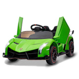 Garvee Coche Eléctrico 12V Lamborghini, Puertas De Ala De Gaviota, 3-6 años, Interior y Exterior, Verde - Verde