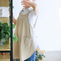 Garvee Delantal de Cocina para Mujer, Algodón y Lino con Bolsillos para Hornear y Manualidades