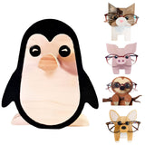 Garvee Soporte de Gafas de Madera con Forma de Pingüino, Porta gafas de Animal, Regalo y Decoración de Escritorio para Hogar y Oficina - Pingüino