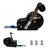 Garvee Winche Manual Para Remolque De Barco 1587.6kg, Correa 10m Acero Galvanizado, Mango Ergonómico, para Uso Marino y Exterior - Azul