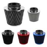 Garvee Filtro Aire Coche 76mm Cono Lavable Universal Color Aleatorio Aluminio+Tela No Tejida